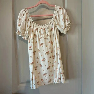 Victoria + Sophie Floral Linen Mini Dress - M